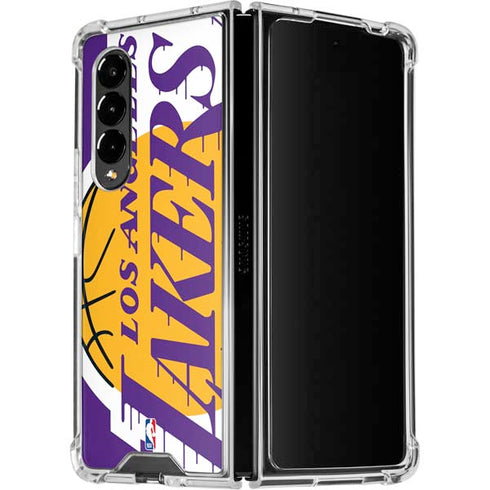 NBA Los Angeles Lakers Large Logo Galaxy Z Fold4 5G Clear Case